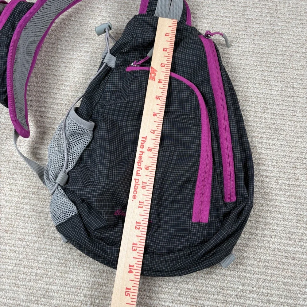 Eddie Bauer Sling Backpack Black Pink Ripstop Gorpcore Hiking Outdoor